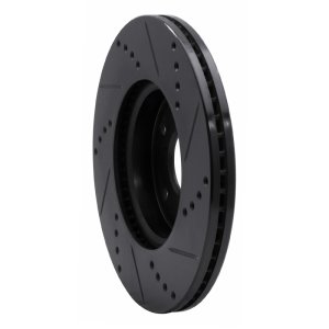 Honda Civic Brake Rotor (1) - Front Left - R1 Concepts - Drilled & Slotted - Black - `13-`25